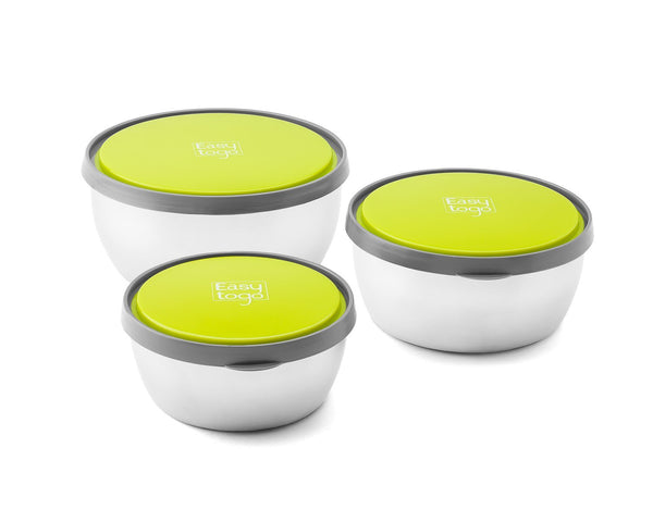 Leak Proof Bento Lunch Box Set – 3 Pack Nesting Stainless Steel Metal Storage Food Containers for Men Women or Kids – BPA Toxin Free for Work or Healthy School Lunches - Durable Sandwich Box