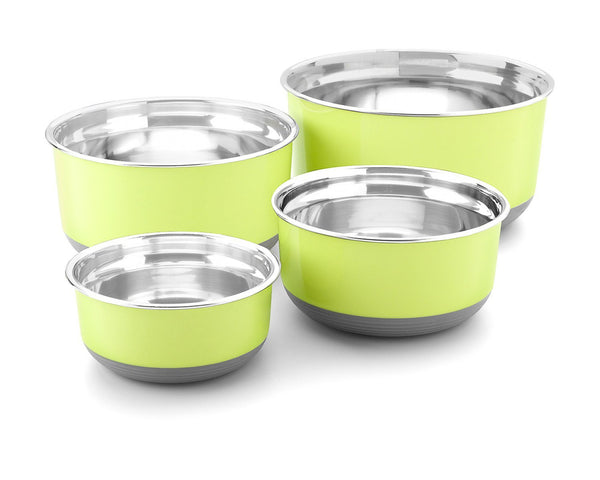 Leak Proof Lunch Box Set – 4 Pack Nesting Stainless Steel Metal Storage Food Containers for Adult or Kids – BPA Toxin Free for Work or Healthy School Lunches.Transparent Lid and Silicone Grip Base