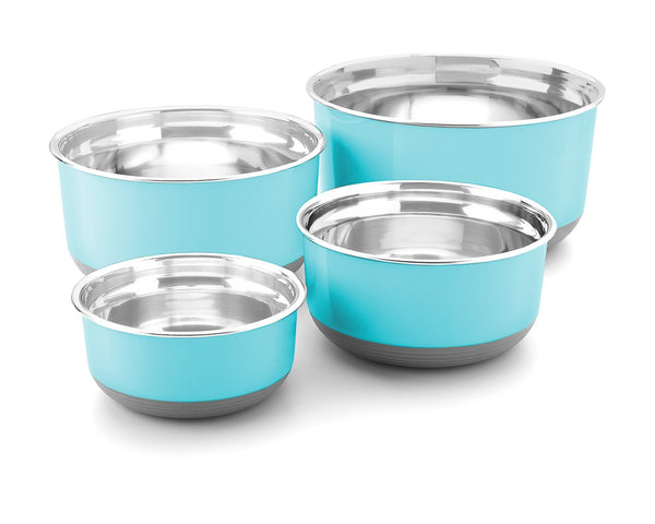 Leak Proof Lunch Box Set – 4 Pack Nesting Stainless Steel Metal Storage Food Containers for Adult or Kids – BPA Toxin Free for Work or Healthy School Lunches.Transparent Lid and Silicone Grip Base